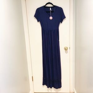 New Pinkblush Maternity Navy Maxi Dress